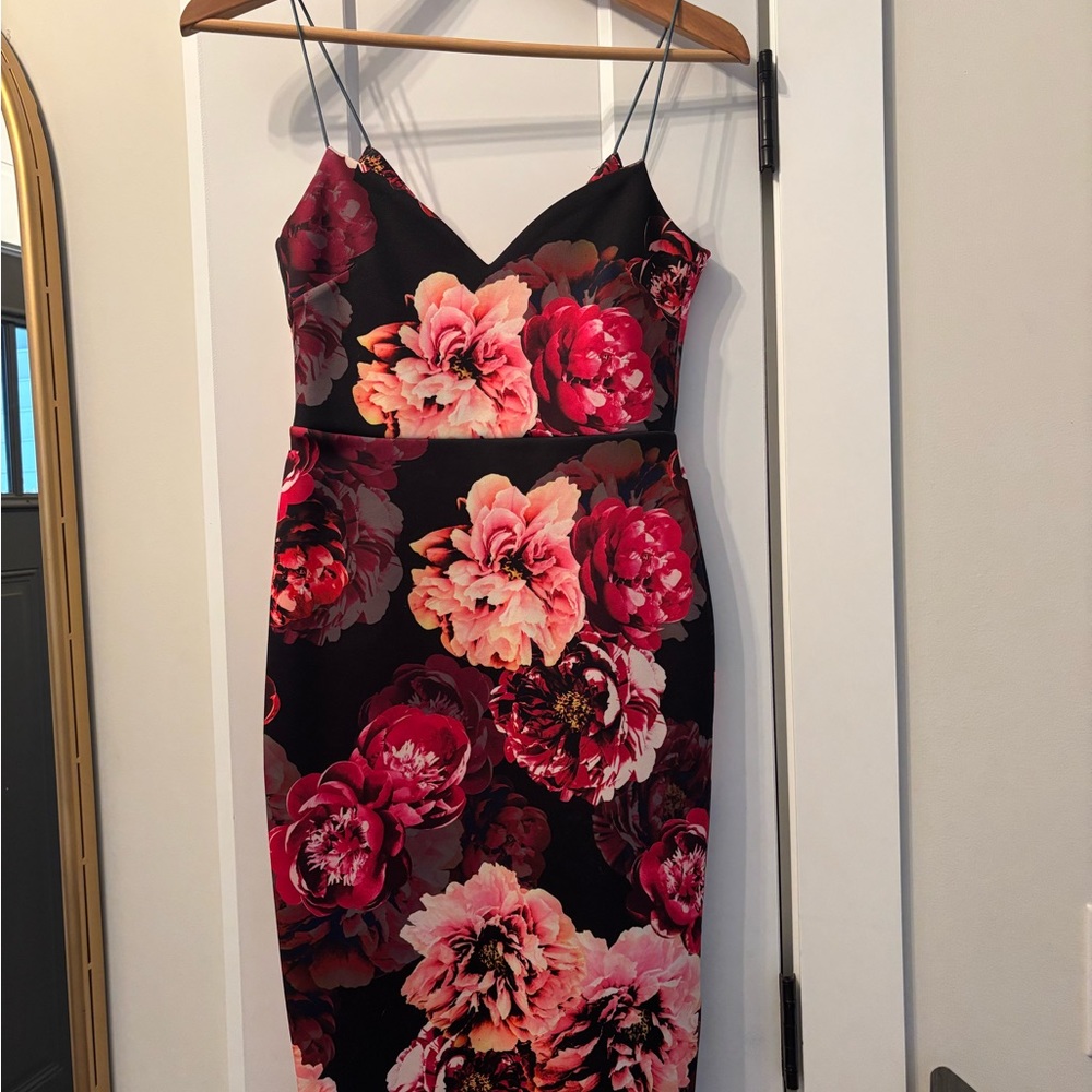 ASOS Red Sheath Midi Dress Spaghetti Strap